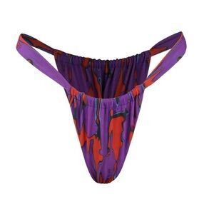 Gonza Swimwear Canaima Ruched Bottom Purple Red Print